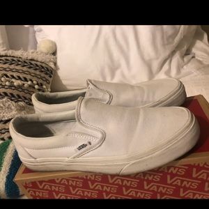 White slip on vans